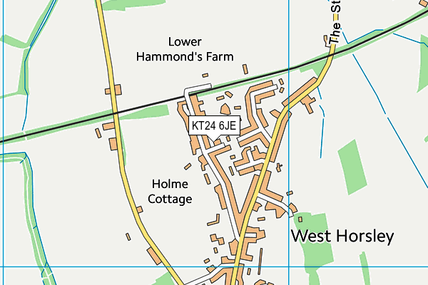 KT24 6JE map - OS VectorMap District (Ordnance Survey)