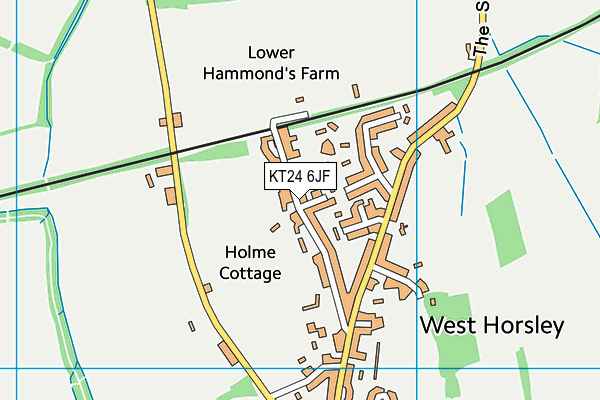 KT24 6JF map - OS VectorMap District (Ordnance Survey)