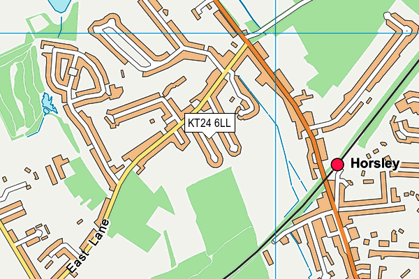 KT24 6LL map - OS VectorMap District (Ordnance Survey)