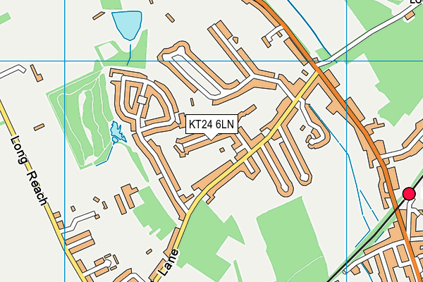 KT24 6LN map - OS VectorMap District (Ordnance Survey)