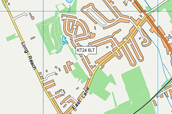 KT24 6LT map - OS VectorMap District (Ordnance Survey)