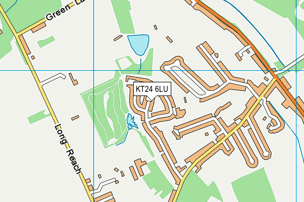 KT24 6LU map - OS VectorMap District (Ordnance Survey)
