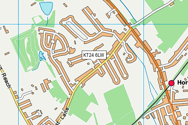 KT24 6LW map - OS VectorMap District (Ordnance Survey)