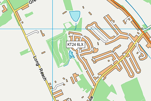 KT24 6LX map - OS VectorMap District (Ordnance Survey)