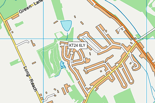 KT24 6LY map - OS VectorMap District (Ordnance Survey)