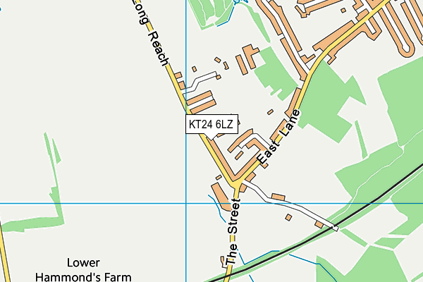 KT24 6LZ map - OS VectorMap District (Ordnance Survey)