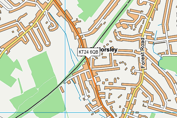 KT24 6QB map - OS VectorMap District (Ordnance Survey)