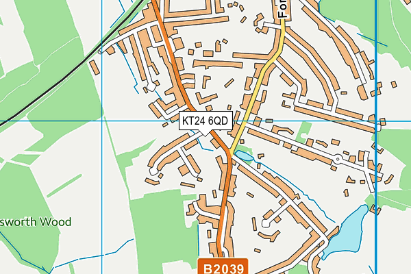 KT24 6QD map - OS VectorMap District (Ordnance Survey)