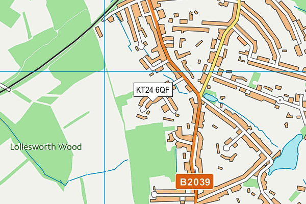 KT24 6QF map - OS VectorMap District (Ordnance Survey)
