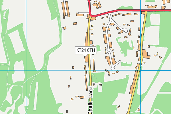 KT24 6TH map - OS VectorMap District (Ordnance Survey)