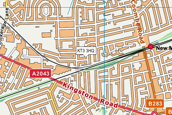 KT3 3HQ map - OS VectorMap District (Ordnance Survey)