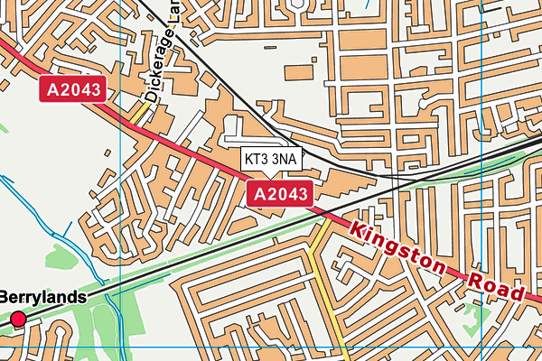 KT3 3NA map - OS VectorMap District (Ordnance Survey)