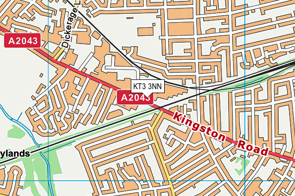 KT3 3NN map - OS VectorMap District (Ordnance Survey)