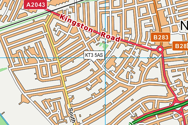 Westbury House School map (KT3 5AS) - OS VectorMap District (Ordnance Survey)