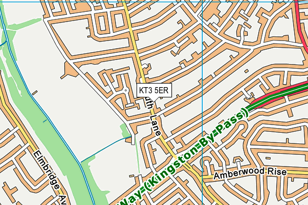 KT3 5ER map - OS VectorMap District (Ordnance Survey)