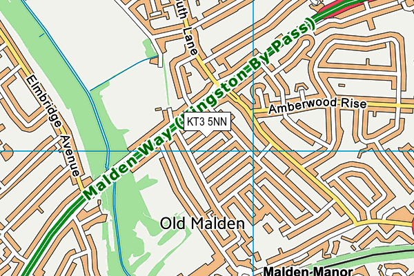 KT3 5NN map - OS VectorMap District (Ordnance Survey)