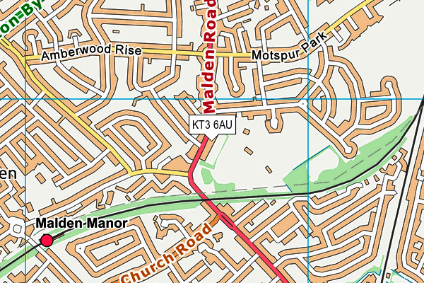 Manor Park (New Malden) map (KT3 6AU) - OS VectorMap District (Ordnance Survey)