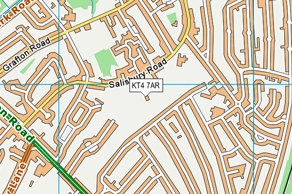 Auriol Park map (KT4 7AR) - OS VectorMap District (Ordnance Survey)