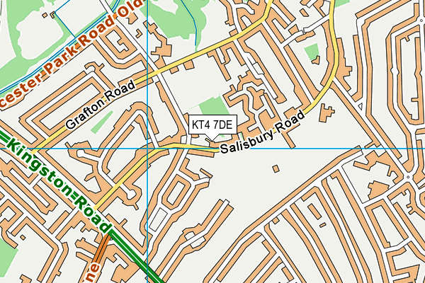KT4 7DE map - OS VectorMap District (Ordnance Survey)