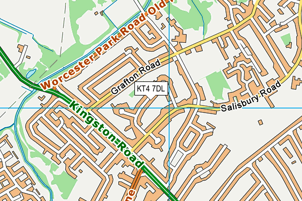 KT4 7DL map - OS VectorMap District (Ordnance Survey)