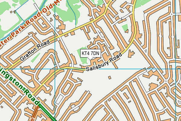 KT4 7DN map - OS VectorMap District (Ordnance Survey)