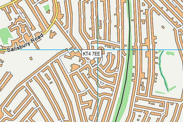 KT4 7EE map - OS VectorMap District (Ordnance Survey)