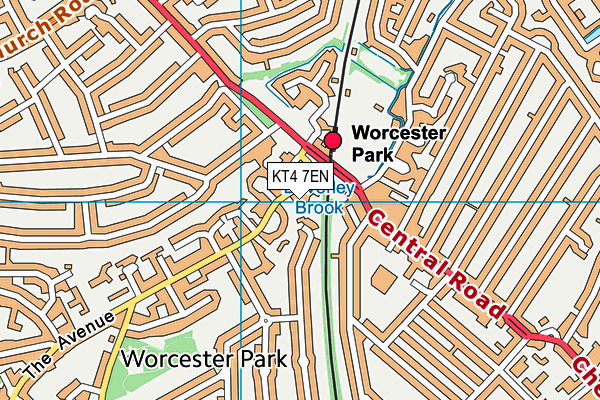 KT4 7EN map - OS VectorMap District (Ordnance Survey)