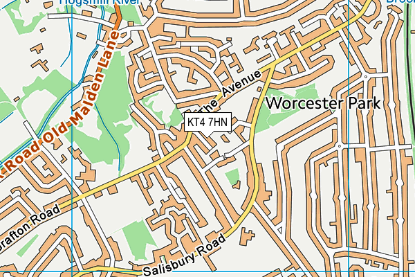 KT4 7HN map - OS VectorMap District (Ordnance Survey)
