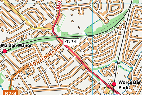 KT4 7NL map - OS VectorMap District (Ordnance Survey)