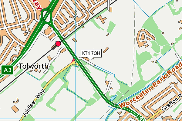 Tolworth Court Ground map (KT4 7QH) - OS VectorMap District (Ordnance Survey)