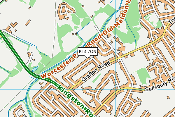 KT4 7QN map - OS VectorMap District (Ordnance Survey)