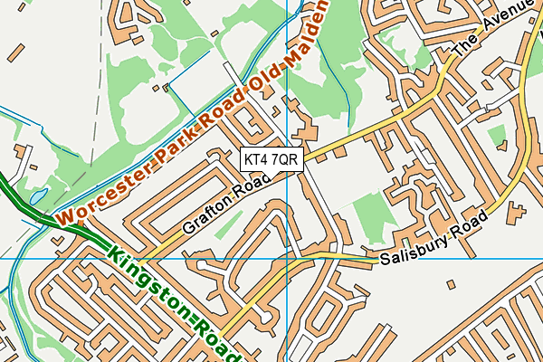 KT4 7QR map - OS VectorMap District (Ordnance Survey)