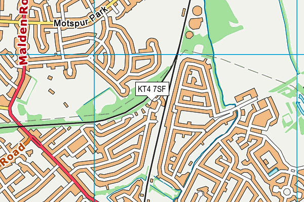 KT4 7SF map - OS VectorMap District (Ordnance Survey)