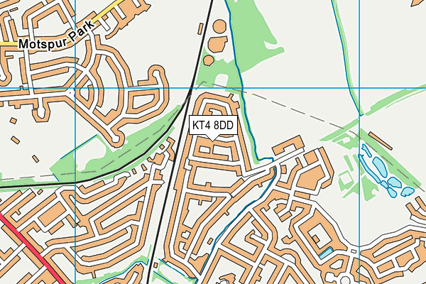 KT4 8DD map - OS VectorMap District (Ordnance Survey)