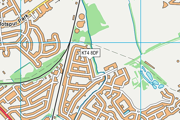 KT4 8DF map - OS VectorMap District (Ordnance Survey)