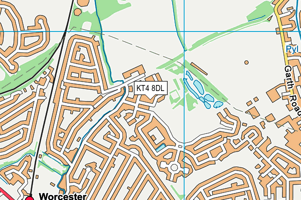 KT4 8DL map - OS VectorMap District (Ordnance Survey)