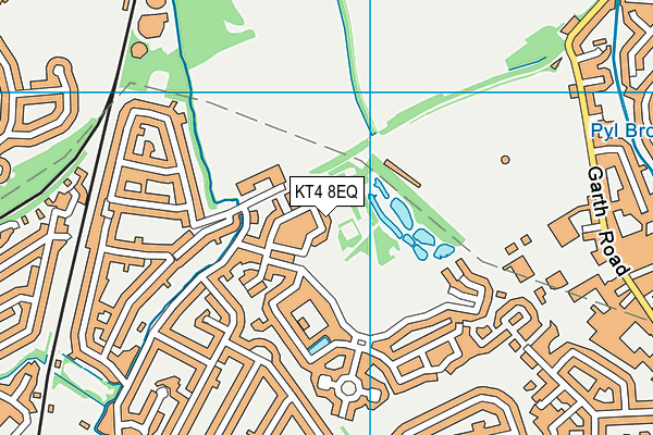 KT4 8EQ map - OS VectorMap District (Ordnance Survey)