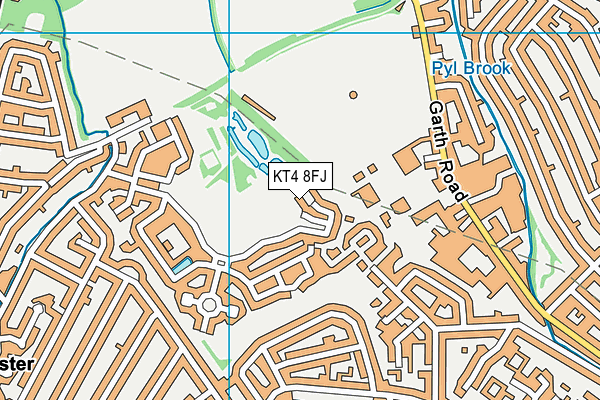 KT4 8FJ map - OS VectorMap District (Ordnance Survey)