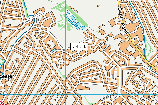 KT4 8FL map - OS VectorMap District (Ordnance Survey)