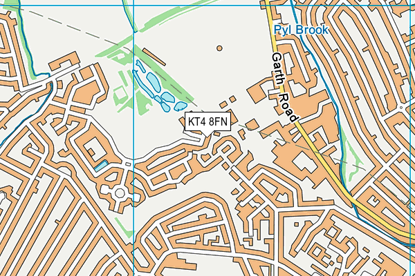 KT4 8FN map - OS VectorMap District (Ordnance Survey)