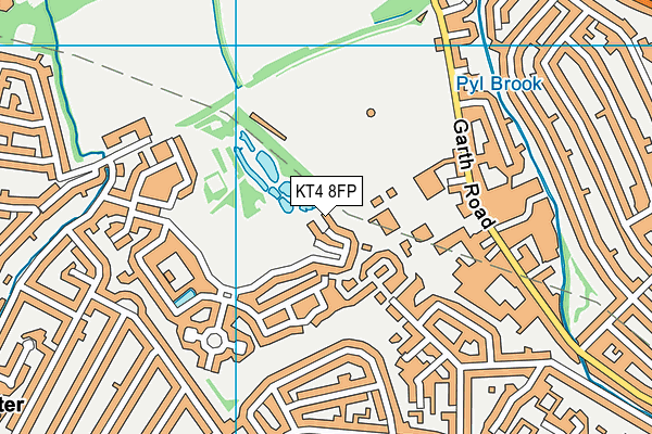KT4 8FP map - OS VectorMap District (Ordnance Survey)