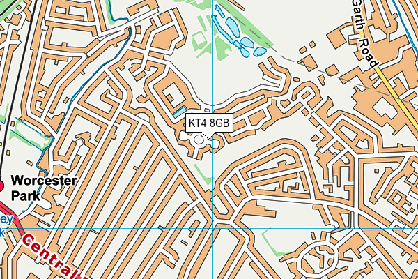 KT4 8GB map - OS VectorMap District (Ordnance Survey)
