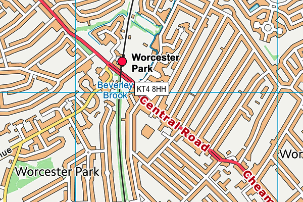 KT4 8HH map - OS VectorMap District (Ordnance Survey)