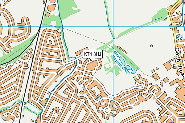 KT4 8HJ map - OS VectorMap District (Ordnance Survey)