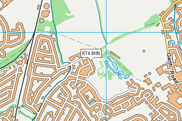 KT4 8HN map - OS VectorMap District (Ordnance Survey)