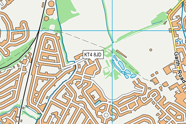 KT4 8JD map - OS VectorMap District (Ordnance Survey)