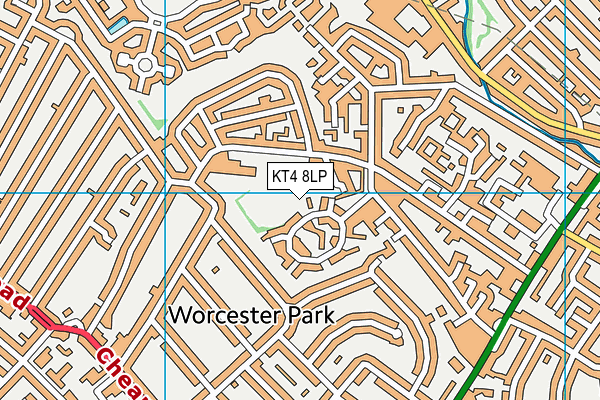 KT4 8LP map - OS VectorMap District (Ordnance Survey)