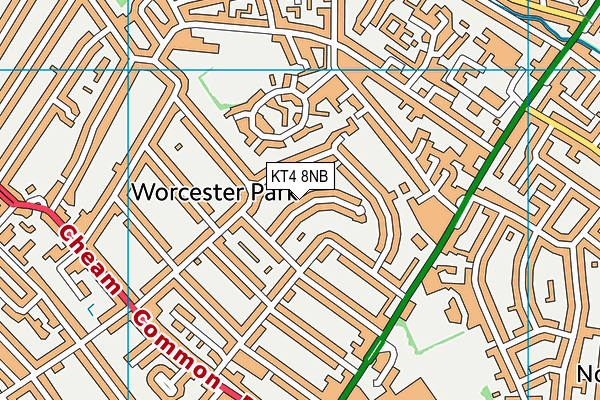 KT4 8NB map - OS VectorMap District (Ordnance Survey)