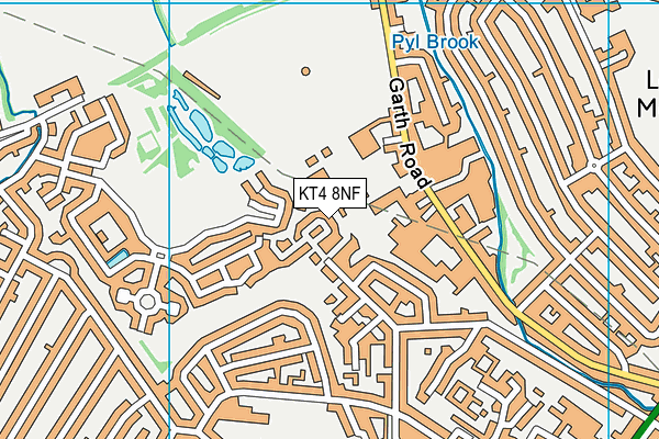 KT4 8NF map - OS VectorMap District (Ordnance Survey)