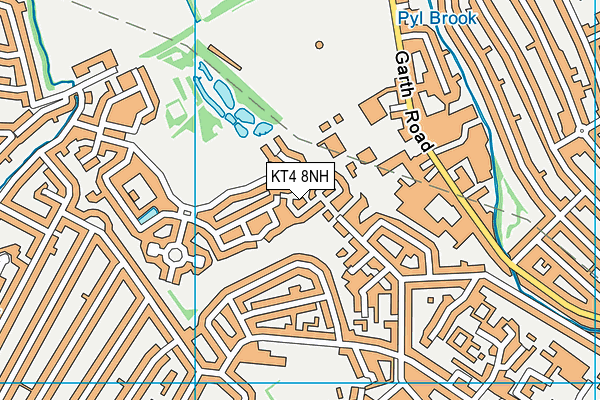 KT4 8NH map - OS VectorMap District (Ordnance Survey)